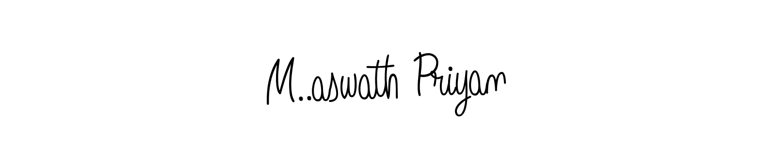 Use a signature maker to create a handwritten signature online. With this signature software, you can design (Angelique-Rose-font-FFP) your own signature for name M..aswath Priyan. M..aswath Priyan signature style 5 images and pictures png