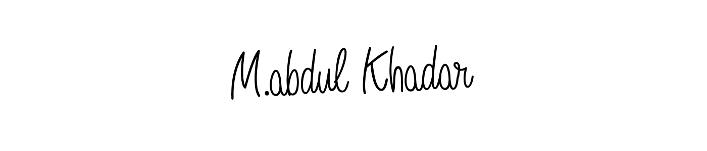 Make a beautiful signature design for name M.abdul Khadar. With this signature (Angelique-Rose-font-FFP) style, you can create a handwritten signature for free. M.abdul Khadar signature style 5 images and pictures png