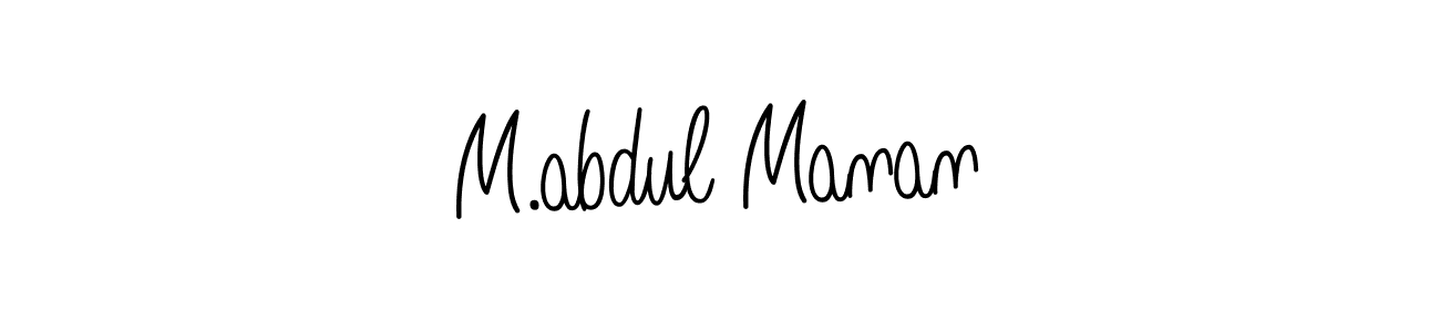 How to make M.abdul Manan name signature. Use Angelique-Rose-font-FFP style for creating short signs online. This is the latest handwritten sign. M.abdul Manan signature style 5 images and pictures png