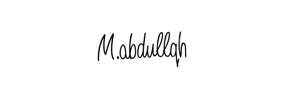 You should practise on your own different ways (Angelique-Rose-font-FFP) to write your name (M.abdullqh) in signature. don't let someone else do it for you. M.abdullqh signature style 5 images and pictures png