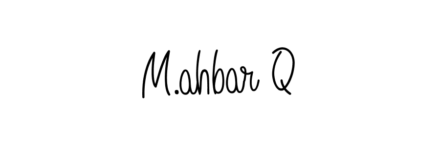 Also we have M.ahbar Q name is the best signature style. Create professional handwritten signature collection using Angelique-Rose-font-FFP autograph style. M.ahbar Q signature style 5 images and pictures png