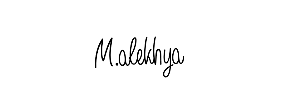 How to make M.alekhya name signature. Use Angelique-Rose-font-FFP style for creating short signs online. This is the latest handwritten sign. M.alekhya signature style 5 images and pictures png
