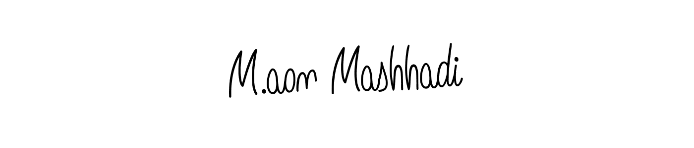 Use a signature maker to create a handwritten signature online. With this signature software, you can design (Angelique-Rose-font-FFP) your own signature for name M.aon Mashhadi. M.aon Mashhadi signature style 5 images and pictures png