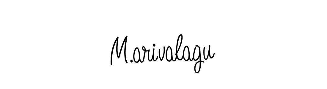 Use a signature maker to create a handwritten signature online. With this signature software, you can design (Angelique-Rose-font-FFP) your own signature for name M.arivalagu. M.arivalagu signature style 5 images and pictures png