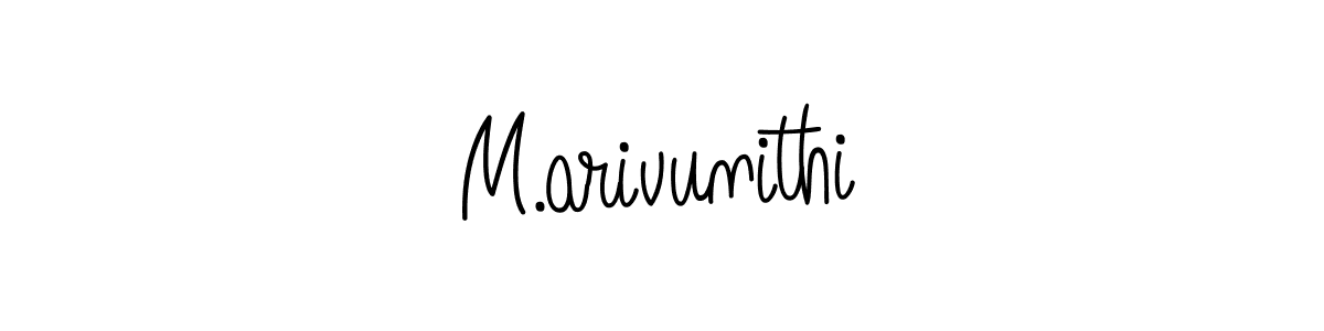 Also You can easily find your signature by using the search form. We will create M.arivunithi name handwritten signature images for you free of cost using Angelique-Rose-font-FFP sign style. M.arivunithi signature style 5 images and pictures png