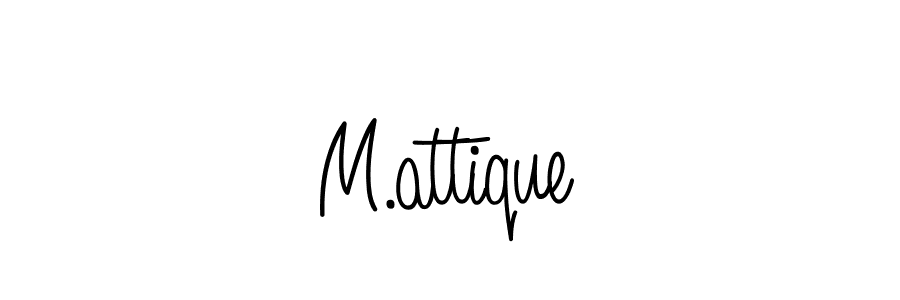 You should practise on your own different ways (Angelique-Rose-font-FFP) to write your name (M.attique) in signature. don't let someone else do it for you. M.attique signature style 5 images and pictures png