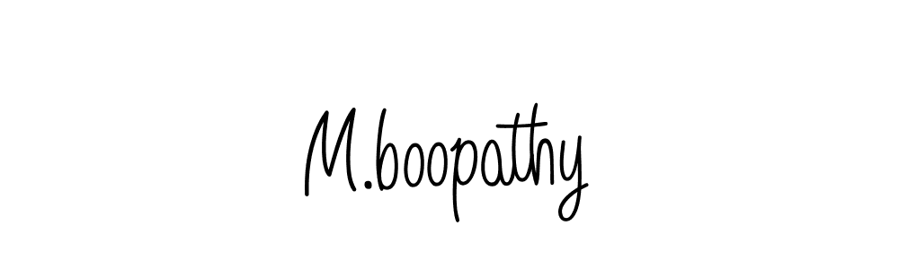 The best way (Angelique-Rose-font-FFP) to make a short signature is to pick only two or three words in your name. The name M.boopathy include a total of six letters. For converting this name. M.boopathy signature style 5 images and pictures png