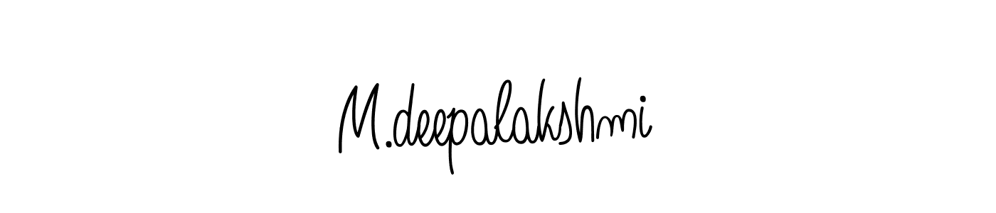Make a beautiful signature design for name M.deepalakshmi. With this signature (Angelique-Rose-font-FFP) style, you can create a handwritten signature for free. M.deepalakshmi signature style 5 images and pictures png