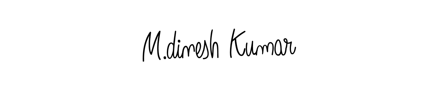 Use a signature maker to create a handwritten signature online. With this signature software, you can design (Angelique-Rose-font-FFP) your own signature for name M.dinesh Kumar. M.dinesh Kumar signature style 5 images and pictures png