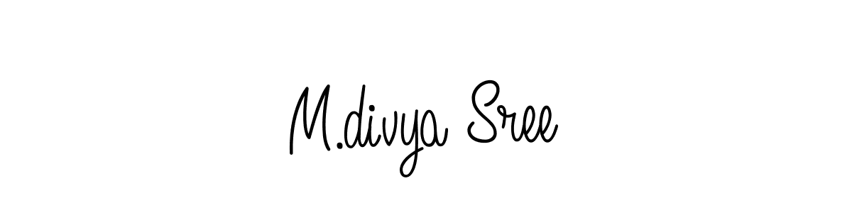 How to make M.divya Sree name signature. Use Angelique-Rose-font-FFP style for creating short signs online. This is the latest handwritten sign. M.divya Sree signature style 5 images and pictures png