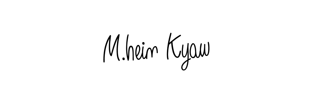 The best way (Angelique-Rose-font-FFP) to make a short signature is to pick only two or three words in your name. The name M.hein Kyaw include a total of six letters. For converting this name. M.hein Kyaw signature style 5 images and pictures png