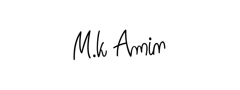 Use a signature maker to create a handwritten signature online. With this signature software, you can design (Angelique-Rose-font-FFP) your own signature for name M.k Amin. M.k Amin signature style 5 images and pictures png