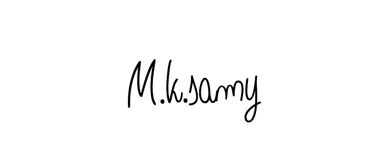 Create a beautiful signature design for name M.k.samy. With this signature (Angelique-Rose-font-FFP) fonts, you can make a handwritten signature for free. M.k.samy signature style 5 images and pictures png