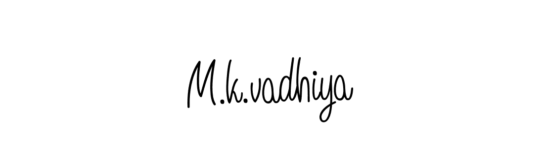 Use a signature maker to create a handwritten signature online. With this signature software, you can design (Angelique-Rose-font-FFP) your own signature for name M.k.vadhiya. M.k.vadhiya signature style 5 images and pictures png