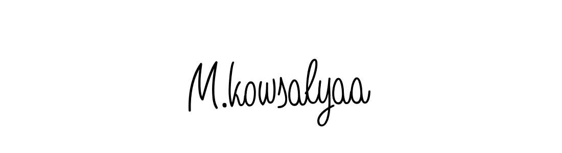 Once you've used our free online signature maker to create your best signature Angelique-Rose-font-FFP style, it's time to enjoy all of the benefits that M.kowsalyaa name signing documents. M.kowsalyaa signature style 5 images and pictures png