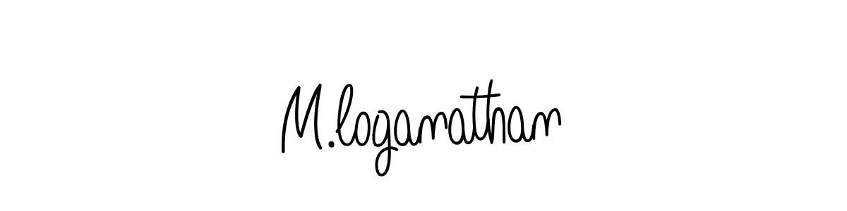 M.loganathan stylish signature style. Best Handwritten Sign (Angelique-Rose-font-FFP) for my name. Handwritten Signature Collection Ideas for my name M.loganathan. M.loganathan signature style 5 images and pictures png