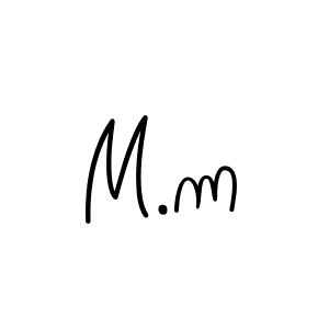 Design your own signature with our free online signature maker. With this signature software, you can create a handwritten (Angelique-Rose-font-FFP) signature for name M.m. M.m signature style 5 images and pictures png