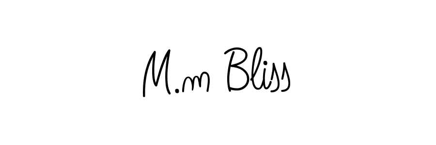 Angelique-Rose-font-FFP is a professional signature style that is perfect for those who want to add a touch of class to their signature. It is also a great choice for those who want to make their signature more unique. Get M.m Bliss name to fancy signature for free. M.m Bliss signature style 5 images and pictures png