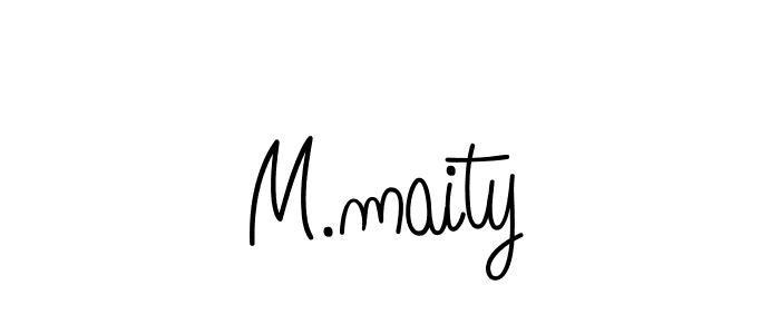 Make a beautiful signature design for name M.maity. With this signature (Angelique-Rose-font-FFP) style, you can create a handwritten signature for free. M.maity signature style 5 images and pictures png