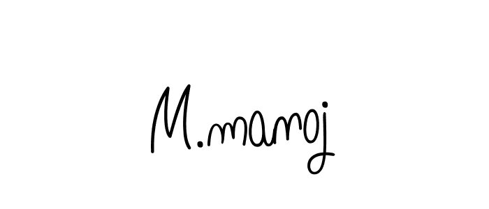 The best way (Angelique-Rose-font-FFP) to make a short signature is to pick only two or three words in your name. The name M.manoj include a total of six letters. For converting this name. M.manoj signature style 5 images and pictures png