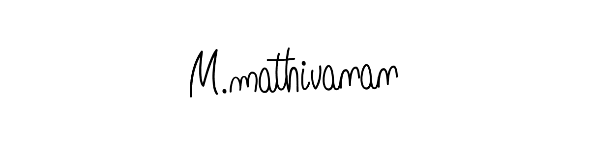 How to make M.mathivanan name signature. Use Angelique-Rose-font-FFP style for creating short signs online. This is the latest handwritten sign. M.mathivanan signature style 5 images and pictures png