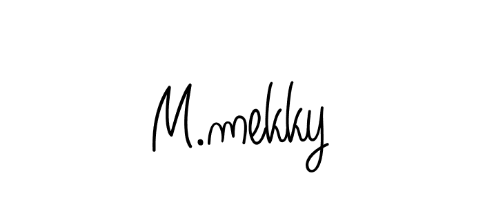 How to make M.mekky name signature. Use Angelique-Rose-font-FFP style for creating short signs online. This is the latest handwritten sign. M.mekky signature style 5 images and pictures png