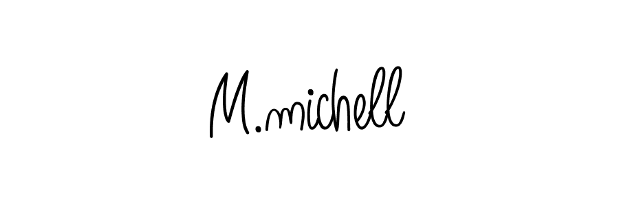 Use a signature maker to create a handwritten signature online. With this signature software, you can design (Angelique-Rose-font-FFP) your own signature for name M.michell. M.michell signature style 5 images and pictures png