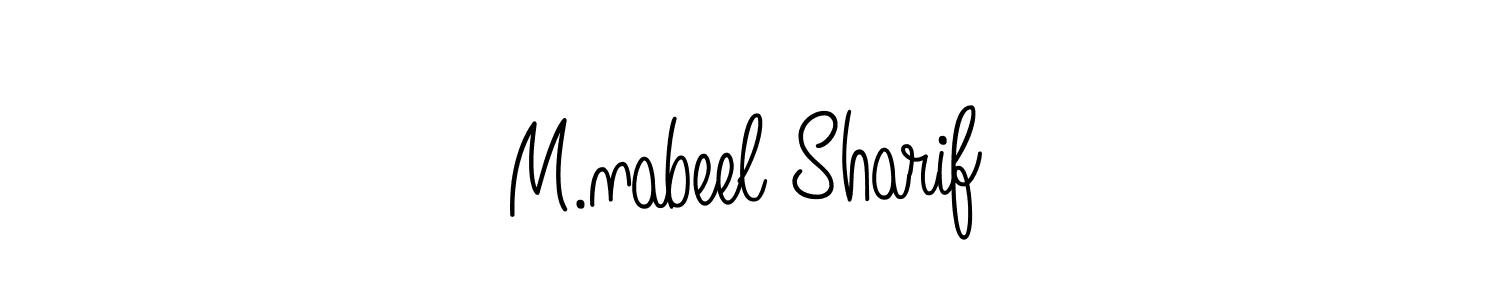 How to make M.nabeel Sharif name signature. Use Angelique-Rose-font-FFP style for creating short signs online. This is the latest handwritten sign. M.nabeel Sharif signature style 5 images and pictures png