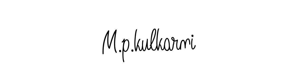 Make a beautiful signature design for name M.p.kulkarni. With this signature (Angelique-Rose-font-FFP) style, you can create a handwritten signature for free. M.p.kulkarni signature style 5 images and pictures png