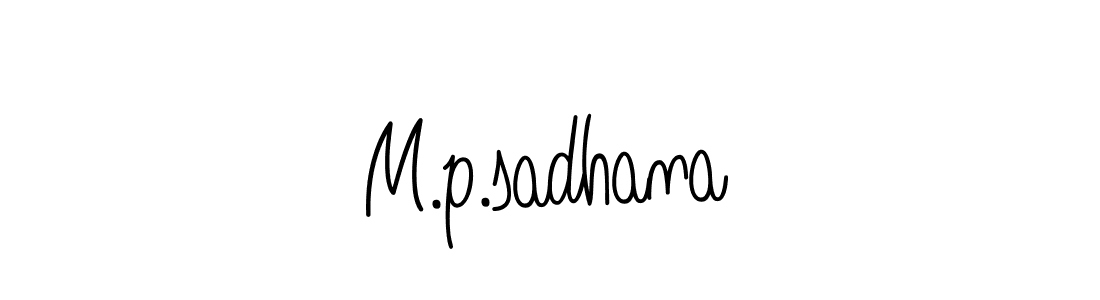 M.p.sadhana stylish signature style. Best Handwritten Sign (Angelique-Rose-font-FFP) for my name. Handwritten Signature Collection Ideas for my name M.p.sadhana. M.p.sadhana signature style 5 images and pictures png