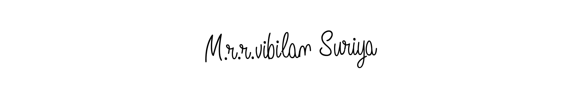 Design your own signature with our free online signature maker. With this signature software, you can create a handwritten (Angelique-Rose-font-FFP) signature for name M.r.r.vibilan Suriya. M.r.r.vibilan Suriya signature style 5 images and pictures png