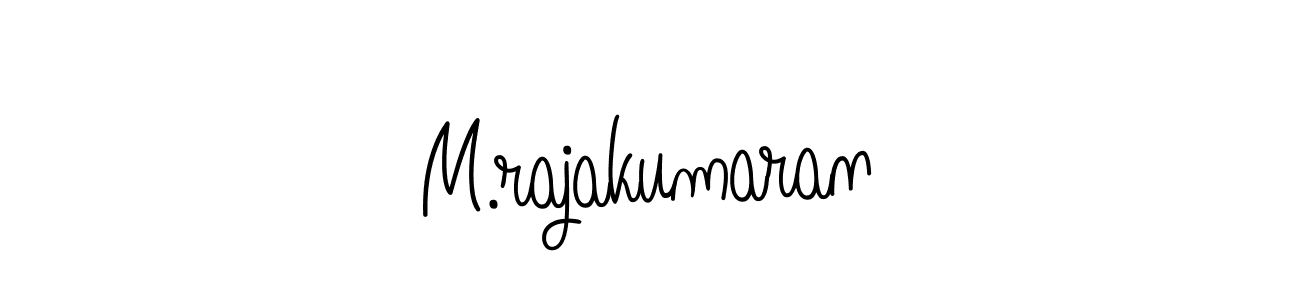 Use a signature maker to create a handwritten signature online. With this signature software, you can design (Angelique-Rose-font-FFP) your own signature for name M.rajakumaran. M.rajakumaran signature style 5 images and pictures png