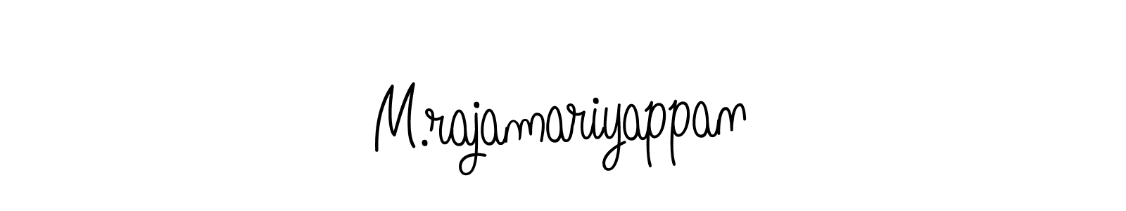 Design your own signature with our free online signature maker. With this signature software, you can create a handwritten (Angelique-Rose-font-FFP) signature for name M.rajamariyappan. M.rajamariyappan signature style 5 images and pictures png