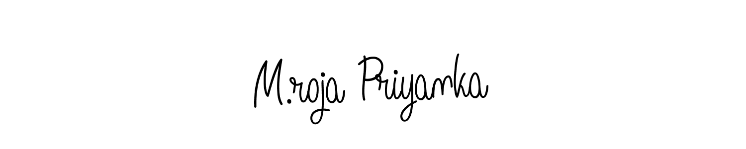 Check out images of Autograph of M.roja Priyanka name. Actor M.roja Priyanka Signature Style. Angelique-Rose-font-FFP is a professional sign style online. M.roja Priyanka signature style 5 images and pictures png