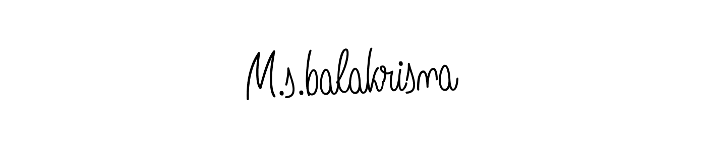 You should practise on your own different ways (Angelique-Rose-font-FFP) to write your name (M.s.balakrisna) in signature. don't let someone else do it for you. M.s.balakrisna signature style 5 images and pictures png