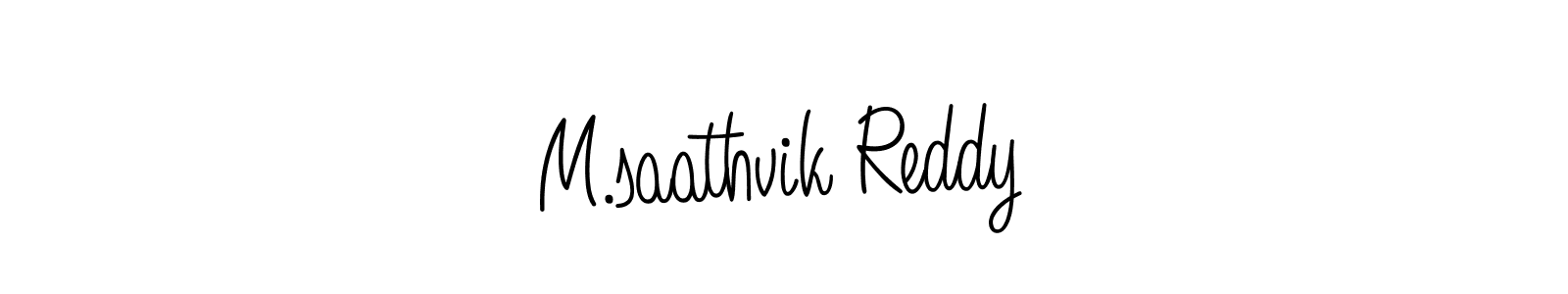 Design your own signature with our free online signature maker. With this signature software, you can create a handwritten (Angelique-Rose-font-FFP) signature for name M.saathvik Reddy. M.saathvik Reddy signature style 5 images and pictures png