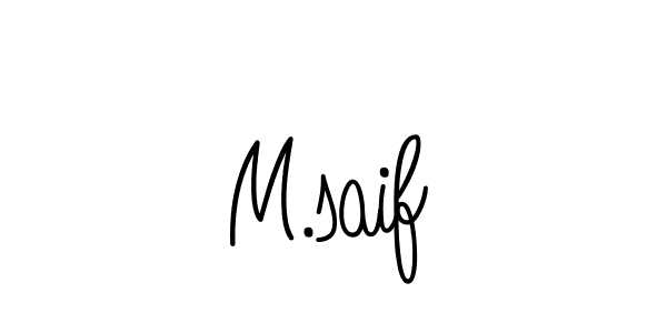 Make a beautiful signature design for name M.saif. With this signature (Angelique-Rose-font-FFP) style, you can create a handwritten signature for free. M.saif signature style 5 images and pictures png