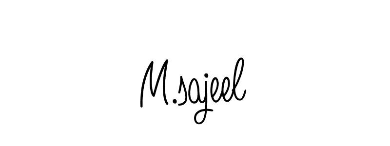 Make a beautiful signature design for name M.sajeel. With this signature (Angelique-Rose-font-FFP) style, you can create a handwritten signature for free. M.sajeel signature style 5 images and pictures png