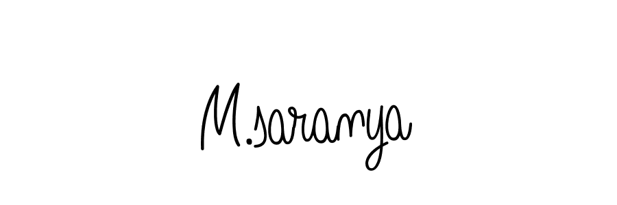Use a signature maker to create a handwritten signature online. With this signature software, you can design (Angelique-Rose-font-FFP) your own signature for name M.saranya. M.saranya signature style 5 images and pictures png