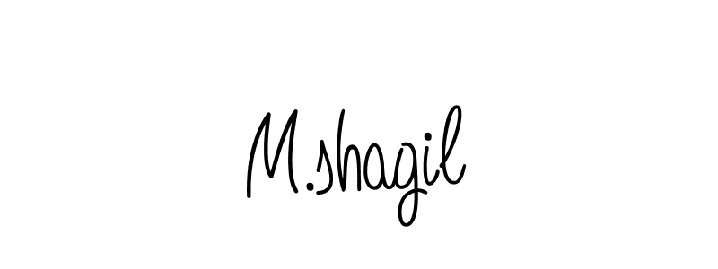 Design your own signature with our free online signature maker. With this signature software, you can create a handwritten (Angelique-Rose-font-FFP) signature for name M.shagil. M.shagil signature style 5 images and pictures png