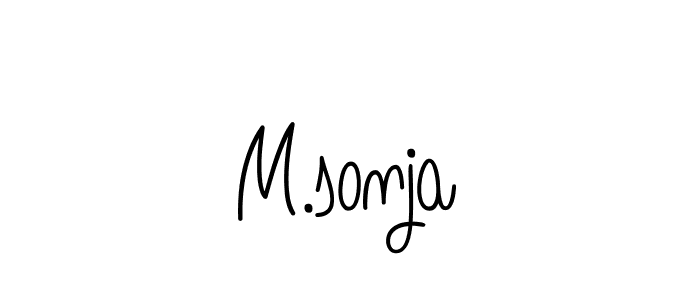 Make a beautiful signature design for name M.sonja. With this signature (Angelique-Rose-font-FFP) style, you can create a handwritten signature for free. M.sonja signature style 5 images and pictures png