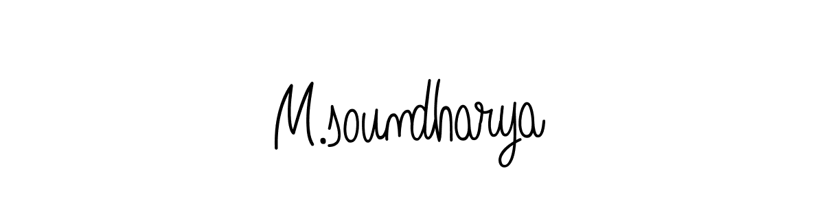 You should practise on your own different ways (Angelique-Rose-font-FFP) to write your name (M.soundharya) in signature. don't let someone else do it for you. M.soundharya signature style 5 images and pictures png