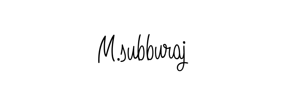 Make a beautiful signature design for name M.subburaj. With this signature (Angelique-Rose-font-FFP) style, you can create a handwritten signature for free. M.subburaj signature style 5 images and pictures png