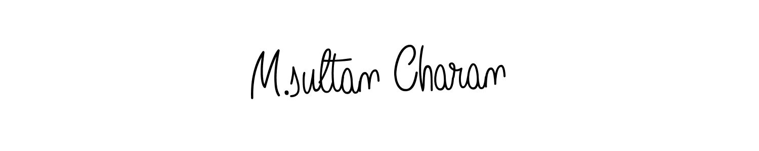 The best way (Angelique-Rose-font-FFP) to make a short signature is to pick only two or three words in your name. The name M.sultan Charan include a total of six letters. For converting this name. M.sultan Charan signature style 5 images and pictures png