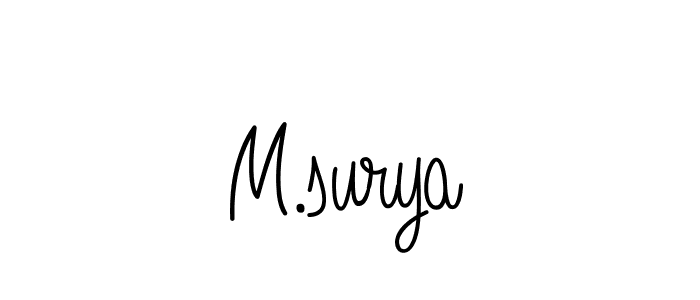 Make a beautiful signature design for name M.surya. With this signature (Angelique-Rose-font-FFP) style, you can create a handwritten signature for free. M.surya signature style 5 images and pictures png