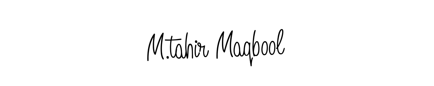 Design your own signature with our free online signature maker. With this signature software, you can create a handwritten (Angelique-Rose-font-FFP) signature for name M.tahir Maqbool. M.tahir Maqbool signature style 5 images and pictures png