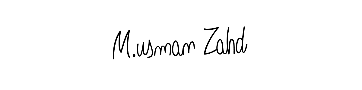Use a signature maker to create a handwritten signature online. With this signature software, you can design (Angelique-Rose-font-FFP) your own signature for name M.usman Zahd. M.usman Zahd signature style 5 images and pictures png