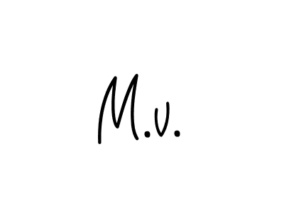 How to make M.v. name signature. Use Angelique-Rose-font-FFP style for creating short signs online. This is the latest handwritten sign. M.v. signature style 5 images and pictures png