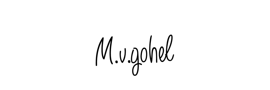 Create a beautiful signature design for name M.v.gohel. With this signature (Angelique-Rose-font-FFP) fonts, you can make a handwritten signature for free. M.v.gohel signature style 5 images and pictures png
