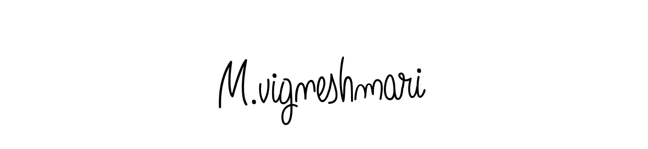 You should practise on your own different ways (Angelique-Rose-font-FFP) to write your name (M.vigneshmari) in signature. don't let someone else do it for you. M.vigneshmari signature style 5 images and pictures png